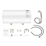 80L Elektro Warmwasserspeicher, 2000W Speicher Warmwasserboiler Heiztemperaturbereich 25-75℃, 220V Wasserboiler Elektrisch Automatische Wärmeerhaltung mit Handbrause für Bäder usw