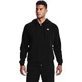 Under Armour RIVAL FLEECE FZ HOODIE, sportliche Kapuzenjacke mit loser Passform, bequeme und warme Fleecejacke für Männer Herren, Schwarz (Black / Onyx White) , L