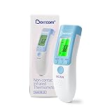 Berrcom Fieberthermometer Digitales Stirnthermometer für Babys Infrarot Kontaktlos Thermometer mit 3 Farben Fieberalarm, °C/°F Schalter