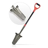 Red Tools Gärtnerspaten Power Head - Spaten mit Wurzelsäge - 115cm - hochwertiges Spatenblatt für steinige & Harte Böden - mit Trittkante und bequemem Soft-Touch-Griff (Grau)