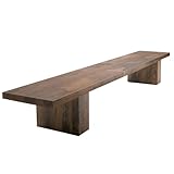 Gartenbank aus Holz für den Außenbereich, 140 cm, Kiefernmöbel, 500 kg Tragkraft, perfekt für Terrasse, Park, Veranda, Rasen, Hof, Deck, 45,7 cm Sitzhöhe, braunes Finish