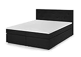 Traumnacht Boxspringbett, mit 7-Zonen Tonnentaschenfederkernmatratzen (H2) und Komfortschaumtopper, leichter Aufbau, produziert nach deutschem Qualitätsstandard, 180 x 200 cm in anthrazit