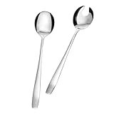 GRÄWE Salatbesteckset, 2-teilig, poliert, spülmaschinengeeignet, aus Edelstahl 18/0 Chromstahl, Servierlöffel im zeitlosen Design, Serie Königstein