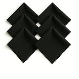 Brillenputztücher Mikrofaser 6er Pack Hochwertiges Reinigungstuch für Brillen Putztuch Streifenfrei Nanofasertuch Bildschirme und Gläser 15x18cm in Schwarz