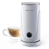 Pro Breeze Milchaufschäumer elektrisch - Elektrischer Milchaufschäumer für kalten und warmen Milchschaum - Milchschäumer elektrisch für Kaffee, Cappuccino, Kakao - Antihaftbeschichtung - Weiß