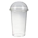100 Stk. Smoothiesbecher Dessertbecher + Domdeckel 500 ml Ø95mm, PET, glasklar