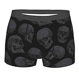 BOFIBO Unterwäsche-Boxershorts für Herren 4 Stück/Lot Herrenschlüpfer Skulls1 Männer Herren Boxershorts Unterwäsche Baumwolle for Männer Knochen Schädel Große Größe Lot Weich (S)