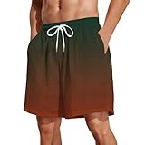 VEMOW Shorts Herren Sexy Shorts Leinenshorts Sommershorts Strandshorts Kordelzug Elastische Taille Mehrere Einfarbig Komfort Atmungsaktiv Knielang Retro (Sky Blue, S)