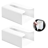 2 Stück Papier Handtuchspender Stehend Wandhalterung Serviettenhalter Müllsäcke Spender Toilettenpapier Spender Ohne Bohren Papierhandtuchhalter aus Kunststoff für Toiletten Küchen Wohnzimmer Weiß