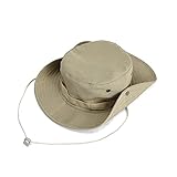 Bucket Hat,Unisex Fischerhut Faltbar Wanderhut Breathable UV Schutz Safari Hut für Outdoor,Wandern,Camping,Reisen Khaki