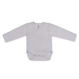 Ehrenkind® Baby-Body Wolle Seide Body | 70% Schurwolle - 30% Seide Body Baby Langarm | Schlupfbody 74/80 Hellgrau