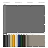 Kleines Sonnensegel 180 x 260 cm Sonnenschutz Wetterbeständig Rechteckige Markise mit Befestigungsseilen für Balkon Terrasse Schwimmbad Überdachung, Hellgrau