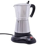 Queeucaer 300ml Elektrische Kaffeemaschine Espressokocher 6 Tassen Italia Mokka Kanne 480W,Für 1-6 Personen Geeignet Und Kann in Familien, Versammlungen, Cafés, Büros, Universitätsschlafsälen