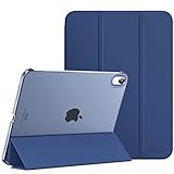 MoKo Hülle für ipad 10. Generation 2022, ipad 10,9, Dünne Leichte PU Leder Tablet Hülle mit Auto Schlaf/Aufwach Funktion Transluzente PC Rückseite, Marineblau