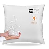 sleepling Daunenkissen Federkissen 80x80 cm, 100% Daunen & Federn, Kopfkissen Sofakissen, 60 Grad waschbar, Kissen aus 100% Baumwolle, weiß