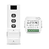Funk Rolladensteuerung Nachrüstset mit Fernbedienung, kompatibel mit Rolladen, Jalousien, Markisen, einfache Montage, bis 100m Reichweite, Alternative zu Homematic IP Rolladenaktor, 2200W, Weiß