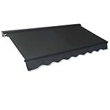 Jawoll Kassettenmarkise 300x250 cm, Markisenstoff anthrazit (Profilfarbe: Anthrazit), Sonnenschutz mit Markisenkrubel, Schattenspender, Sonnensegel, Hülsenmarkise UV- beständig & Wasserabweisend