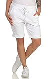 MATY FASHION Damen Bermuda Kurze Hose Shorts für den Strand Sweatpants Sommerhose 44 (34-40, Weiß)