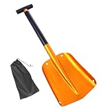 Levemolo Abnehmbare Faltbare Autoschaufel aus Aluminium Breite Schneeschaufel mit Tragetasche Outdoor Eiskratzer und Schneeräumer für Winter und Reisen
