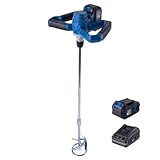 Scheppach Akku Rührwerk BC-PMX100-X Handrührwerk inkl. 4Ah Akku & Ladegerät | Farb- und Mörtelrührer mit Softstart | Rührer-Ø 100mm | Rührstablänge 790mm | Brushless | Drehzahlregulierung in 6 Stufen