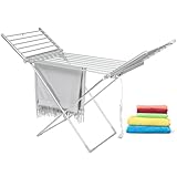 Zilan Wäscheständer elektrisch beheizbar Beheizbarer Wäscheständer mit Heizung Standtrockner beheizt XXL Wäschetrockner Wäschesammler Wäschestange Trockenständer Wäschegestell Wäschehänger