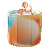 Tragbare Badewanne für Duschkabine, Kinder sitzen Badewanne für Camping | Faltbare sitzende Badeeimer Heimgebrauch dickes Design, verstärkt mit haltbarem PVC und Perlenleder für wasserdichte