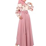 Abaya Damen Elegant Muslimische Kleider Damen Abaya Islamische Muslim Jilbab Hijab Islamische Kleid Kaftan Robe Türkische Robe Ramadan Muslimisches Gebetskleid Elegant Dubai