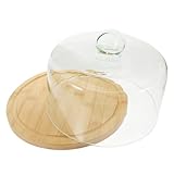 MOTHNUR 1 Set Kuchenglasabdeckung Tortenplatte Mit Kuppel Kuchenglocke Große Glocke Präsentation Kuchendekoration Tortenglocken Dekorative Gebäckanzeige Kuchenauslauf Set Holz