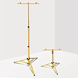 Ansobea Baustrahler Stativ, Teleskop Stativ für Baustrahler, Doppel Halterung, Kann 2 Arbeitsleuchte Setzen, Stativ für Baustrahler Arbeitsleuchte, Höhenverstellbar LED Fluter Stahlstativ(Gelb)