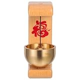 DIYEAH Magnetische Ladenbesitzerglocke zum Öffnen der Tür – Vintage-Türklingel aus Holz mit Windspiel und Messingglocke für die Veranda, Wand, Garten, Geschäft, Einweihungsgeschenk