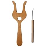 Geflochtene Strickgabel – Strickgabel-Webstuhlhaken aus Holz | Präzise Stricknadel zum Häkeln von Kordeln zum Flechten von Anfängern für Kordeln und Schals