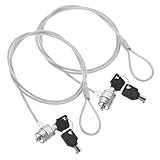 FIXOSHEE 2 Sätze Laptop sicherheitsschloss mit Stahlkabel Schlüsselgesichert Kompatibel für Notebooks und Tablets Leichtes Design Einfache Einhandbedienung Diebstahlschutz für Outdoor und