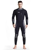 NYCDA WW Neoprenanzug für Damen und Herren, Einteiler, 5 mm, Reißverschluss vorne, Tauchanzug, Rashguard, warmer Badeanzug zum Surfen, Tieftauchen, Tauchen, L (Größe: XXXXL)