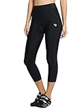 BALEAF Fahrradhose Damen Gepolstert 3/4 Radlerhose Radhose Kurz Gepolsterte Leggings UPF 50+ Fahrradbekleidung Sommer Schwarz M