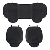 Auto Accessori Lupex Autositzbezug 3 Stück Universal PVC Schwarz | Sitzschutz 2 vorne und 1 hinten | Protector Comfort Automotive Kissen für den Innenraum