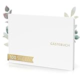 TWIVEE - Gästebuch - für Hochzeit, Geburtstag, Babyparty, Ferienwohnung etc. - 100 blanko Seiten weiß - Hochzeitsalbum - Hochzeitsbuch - Hochzeitsgästebuch - Gastgeschenke Hochzeit - Erinnerungsbuch