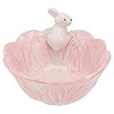 OFFSCH Schüssel Häschen Design Lebensmittelecht Bruchsicher Rosa Niedliche Salat und Yogurt Schale für Leicht und Sicher für Familienfeiern und Reisegebrauch