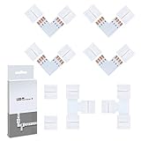 LED Eckverbinder, L- Form und T- Form LED Strip Schnellverbinder, 10mm 4 Polig RGB 5050 LED Streifen Verbinder Ecke, Lichtstreifen Steckverbinder.