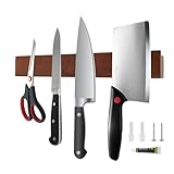 Magnetleiste Messer,40 cm Große Magnetische Messerleiste aus Eichenholz,Wandmontierter Magnetischer Messerhalter Starker Adsorptions Messerhalter Sicheres Aufhängen für Zuhause(Stil 1)