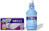 Sparpack Swiffer Wetjet Besen Spray, 1 Nachfüllpack mit 1,25 l WetJet und 10 Tücher, hält Staub und Schmutz, entworfen für alle Bodenarten (1)