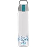SIGG - Tritan Trinkflasche - Sportflasche Total Clear ONE MyPlanet Aqua - kohlensäurehaltige Getränke - Spülmaschinenfest, Auslaufsicher, Kratzfest - BPA-frei - Sport & Fitness - Blau - 0,75L
