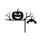 Lustiger Halloween-Türrahmen-Dekorationsanhänger aus Holz für Wohnzimmer, Wand, Tür, Dekoration, lustige Halloween-Tür-Eckdekoration FVL428 (D, 20X20cm)