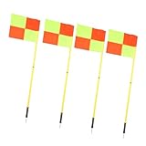 Dilwe Fußballfeld-Eckfahnen, Fußball-Eckfahnen-Set mit 4 Stangen, Leuchtende Farben, 1,5 M Länge, für Training Im Freien
