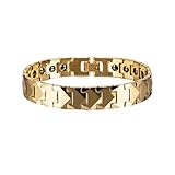 HWZJLH Charm-Armband Homme Goldkette Energie Hämatit-Armband Männliches Armband für Männer 12mm Pfeil-Armband Magnetarmband Geschenkschmuck (Farbe: Gold)
