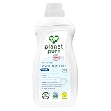 Planet Pure Universal Waschmittel 0% OHNE - natürlich Waschen - umweltfreundlich - bis zu 20 Waschladungen - 98% der Inhaltsstoffe sind natürlichen Ursprungs - leichte biologische Abbaubarkeit - 1 l