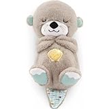 Fisher-Price Schlummer Otter Kuscheltier mit Atembewegung und Musik, Baby Erstausstattung, Neugeborene, Baby Spielzeug ab Geburt, Babyparty und Neugeborenen Geschenk, FXC66