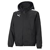 PUMA Unisex Kinder Teamliga All Weather JKT Jr Sweater, Puma Black-puma Black, 164