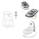 hauck Alpha+ Hochstuhl Set, Weiß – Mitwachsender Holzhochstuhl inkl. Newborn Aufsatz, Babywippe & Spielbogen - für Babys ab Geburt - Sicher, Stabil & Nachhaltig, Höhenverstellbar
