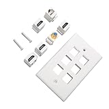 Ethernet -Wandplatte HD Multimedia Interface Cat6 TV F Head 6 Port Outlet Panel Für Heimbüro, ABS -Material