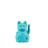DONKEY Lucky Cat Mini | Turquoise | Japanische Glücksbringer Winkekatze in türkis 9,8 cm hoch